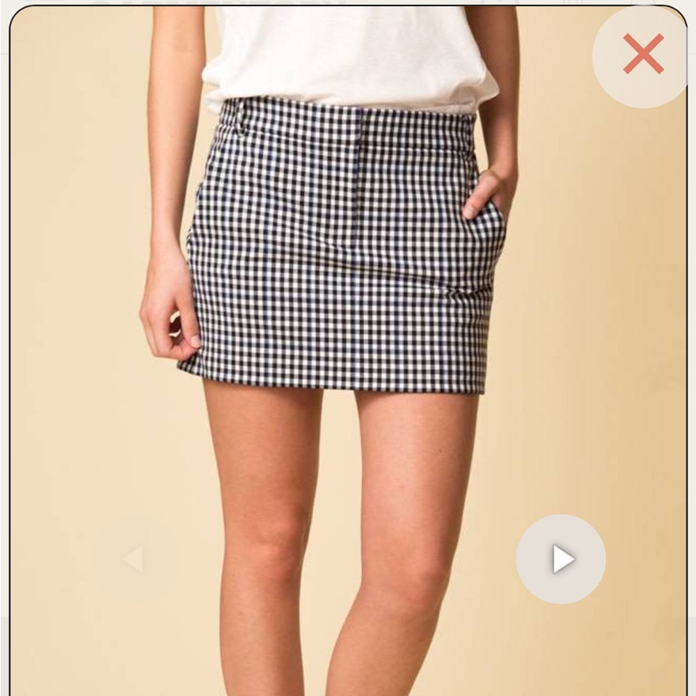 Tibi Checkered Black and White Women's Skirt
